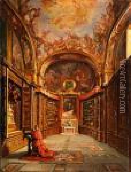 Inneres Einer Neapolitanischen Kircheoder Palastkapelle Oil Painting - Frans Vervloet