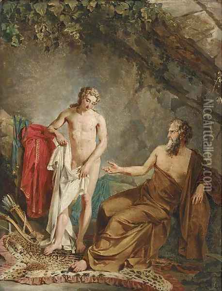 Telemachus and Mentor Oil Painting - Josef Bartholomeus Vieillevoye