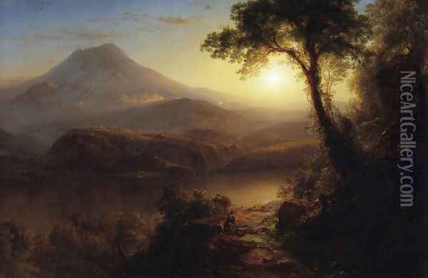 Tropical Scenery: South American Landscape, 1873 Oil Painting - Frederic Edwin Church