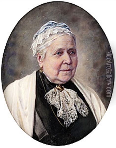Fru Ebba Lindman, F. Dahlgren Oil Painting - Fanny Elisabeth Wilhelmina Hjelm