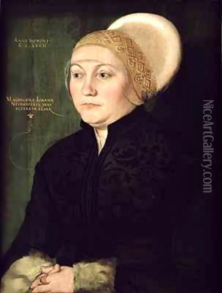 Portrait of Magdalena Neudorffer (1487-c.1544) Oil Painting - Barthel Beham