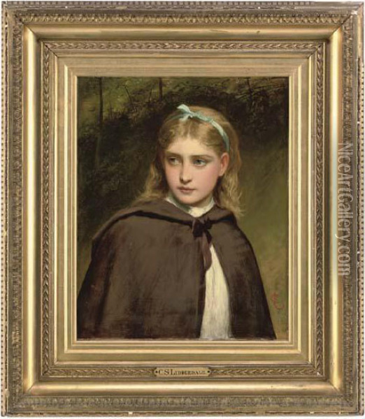 Portrait Of A Young Girl Oil Painting - Charles Sillem Lidderdale