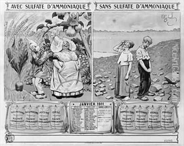 Almanac advertising ammonium sulphate Oil Painting - Henri Gerbault