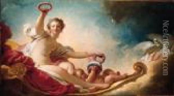 Venus Crowning Love Oil Painting - Jean-Honore Fragonard