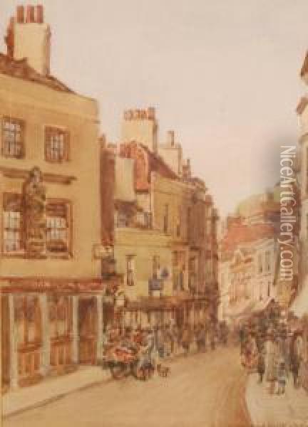 Views In George Street Oil Painting - Francis Browne Tighe