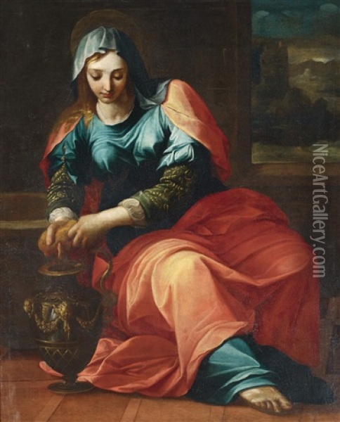 Saint Praxedes Oil Painting - Antonio Bellucci