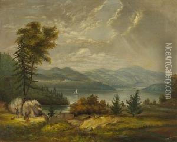 Lake George Oil Painting - Marcus Mote