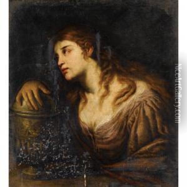 The Penitent Magdalene Oil Painting - Andrea Vaccaro