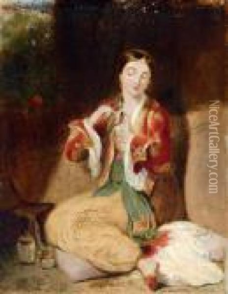 Orientalische Schonheit Oil Painting - Eugene Delacroix