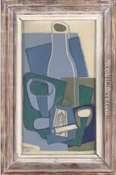 Pipe Et Paquet De Tabac (1922) Oil Painting - Juan Gris