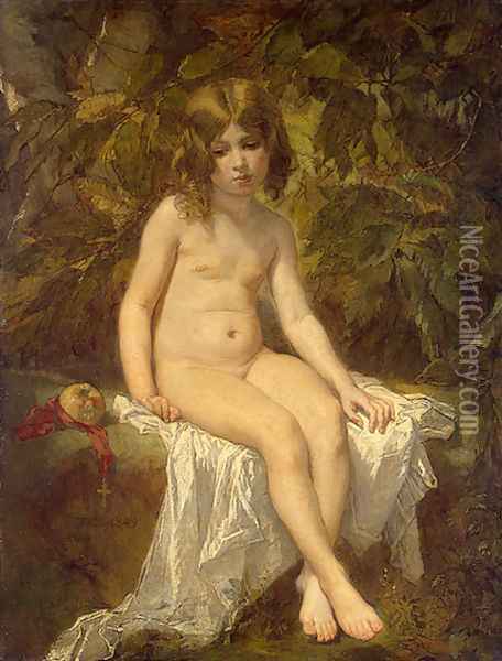 The Little Bather Oil Painting - Thomas Couture