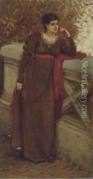 Meditation Oil Painting - George Henry Boughton