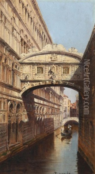 Ponte Dei Sospiri In Venedig Oil Painting - Antonietta Brandeis