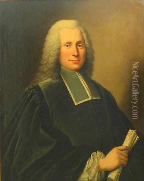A Portrait Of A Lawyer Oil Painting - Anicet-Charles-Gabriel Lemonnier