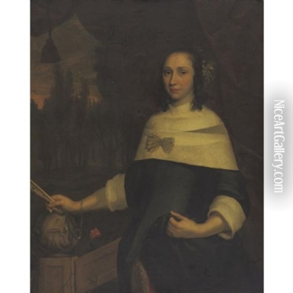 Portrait Of A Lady Oil Painting - Cesar Boetius van Everdingen