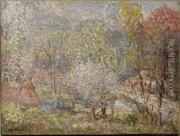 Spring Landscape Oil Painting - Harry G. Berman