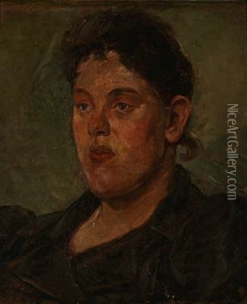 Portrait (study) Oil Painting - Albert Gottschalk