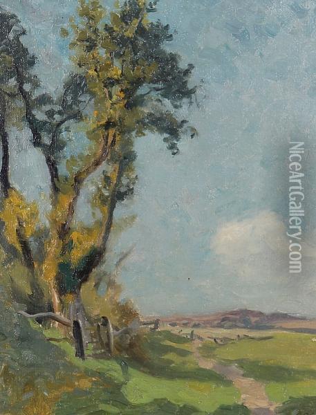 A Summer Landscape Oil Painting - Sir Alfred East
