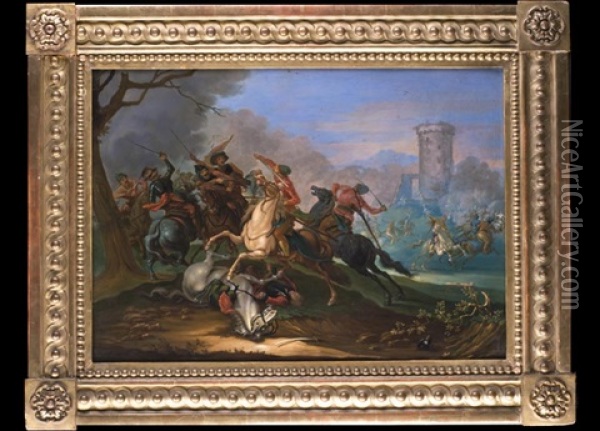 Reitergefecht Aus Den Turkenkriegen Oil Painting - Jan van Huchtenburg