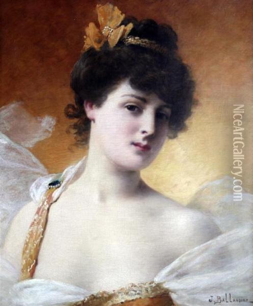 A Young Beauty Oil Painting - Jules Frederic Ballavoine