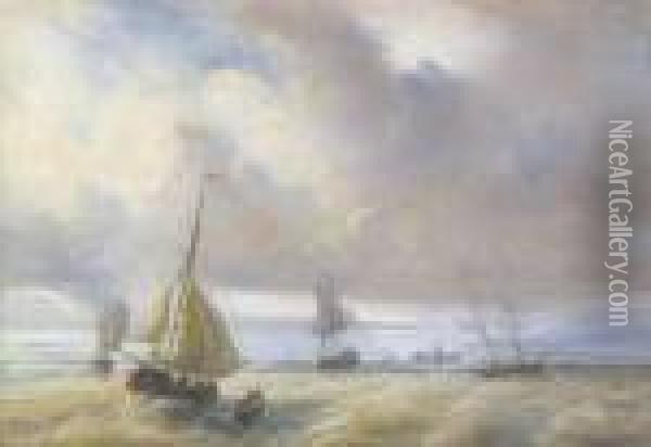 Seascape With Fishing Boats Oil Painting - Pieter De Molijn