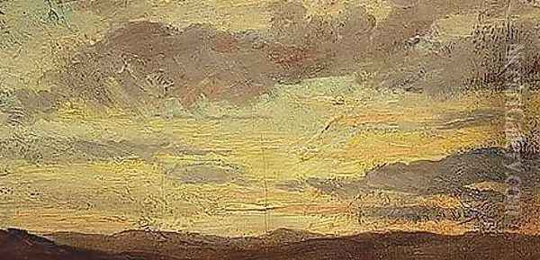 Sunset over the Tuscan Hills Oil Painting - Elihu Vedder