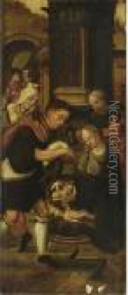 The Adoration Of The Shepherds Oil Painting - Pieter Coecke Van Aelst