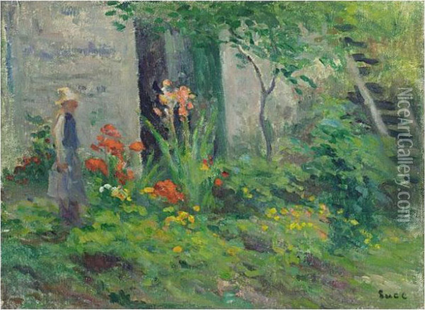 Rolleboise, Le Jardin Oil Painting - Maximilien Luce
