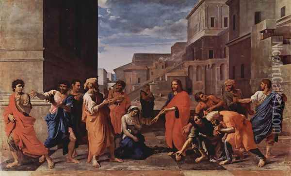 Christ and the adulteress Oil Painting - Nicolas Poussin