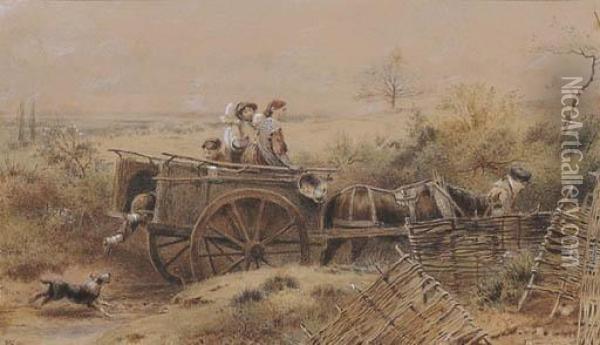 The Carriage Oil Painting - Myles Birket Foster