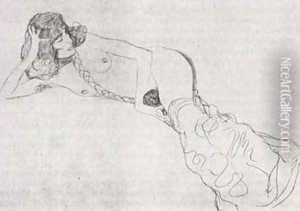 Reclining Woman Oil Painting - Gustav Klimt