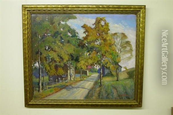 Hickory Lane Oil Painting - Walter Mattern