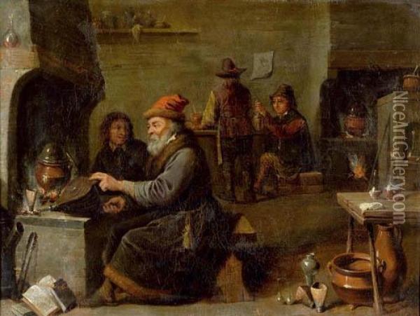 Alchemistenkuche. Oil Painting - David The Younger Teniers