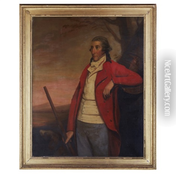 Portrait Of Captain David Skene Of 28th Foot Oil Painting - John Thomas (Seaton) Seton