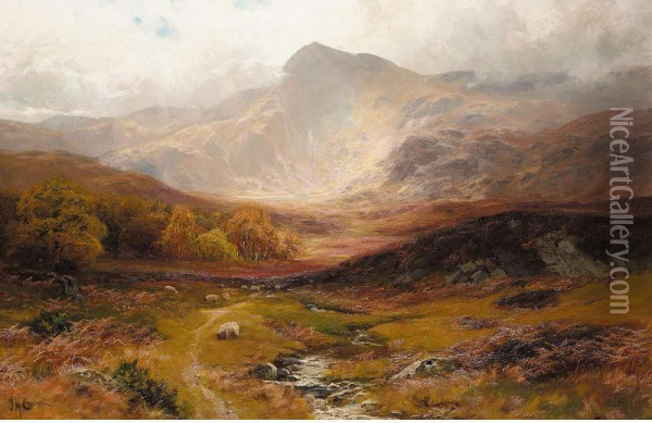 Landscape In Wales Oil Painting - John Henry Leonard