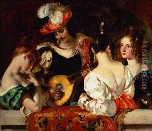 The Lute Player Oil Painting - William Etty
