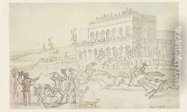 Doctor Syntax loses his money on the Race Ground at York Oil Painting - Thomas Rowlandson