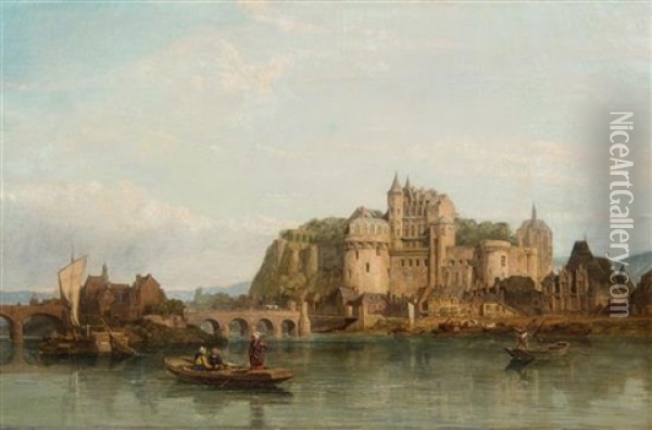 Braubach On The Rhine Oil Painting - George Clarkson Stanfield