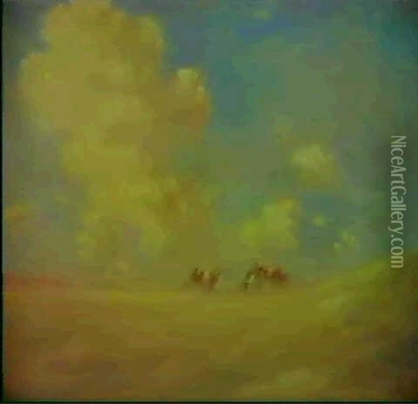 Desert Caravan Oil Painting - Eugene Fromentin