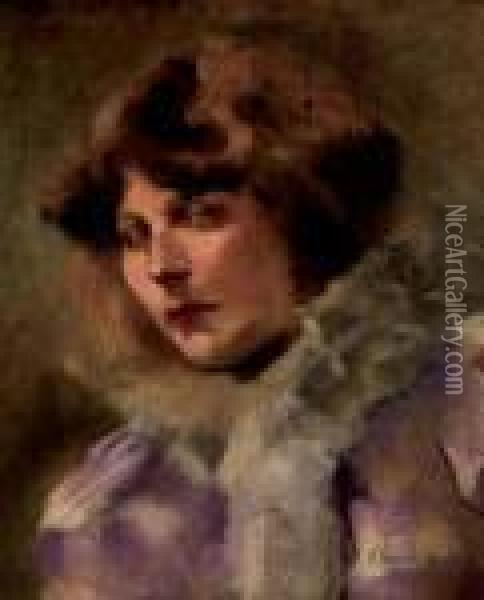 Portrait De Femme Oil Painting - Louis Anquetin