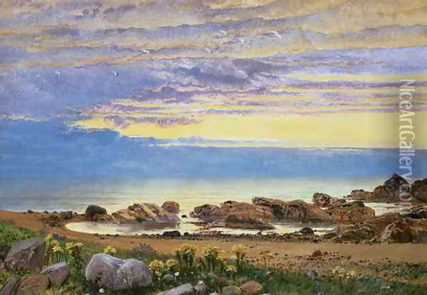 Dawn over the Sea Oil Painting - William Bell Scott