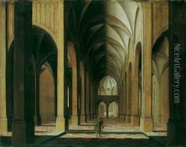 Kircheninterieur. Oil Painting - Hendrik van Minderhout
