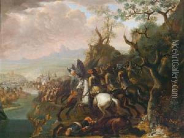 Einkavalleriegefecht Wahrend Der Belagerung Von Belgrad Oil Painting - Barend Van Kalraet