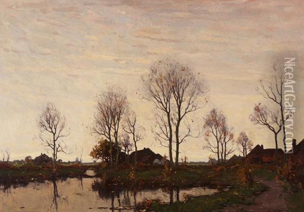 Grey Day In Overijssel Oil Painting - Paul Bodifee