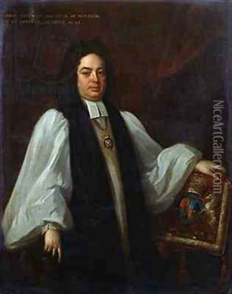 Portrait of Bishop John Robinson 1650-1723 Oil Painting - Michael Dahl