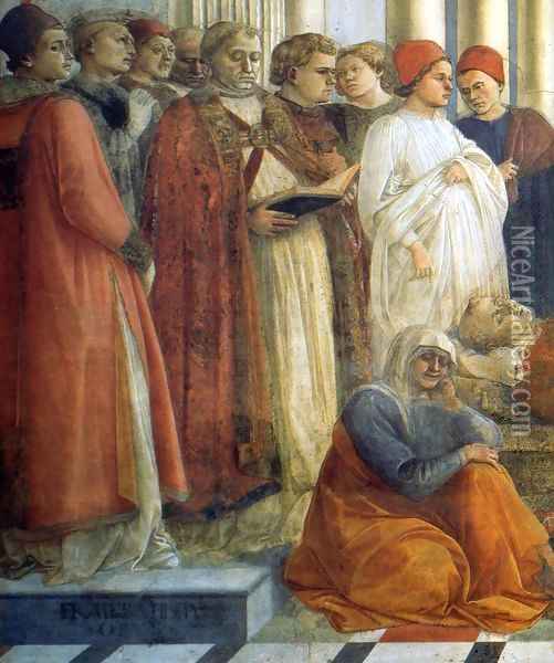 The Funeral of St Stephen (detail) 2 Oil Painting - Filippino Lippi
