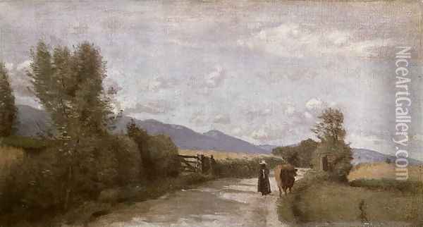 Dardagny, Morning, c.1853 Oil Painting - Jean-Baptiste-Camille Corot
