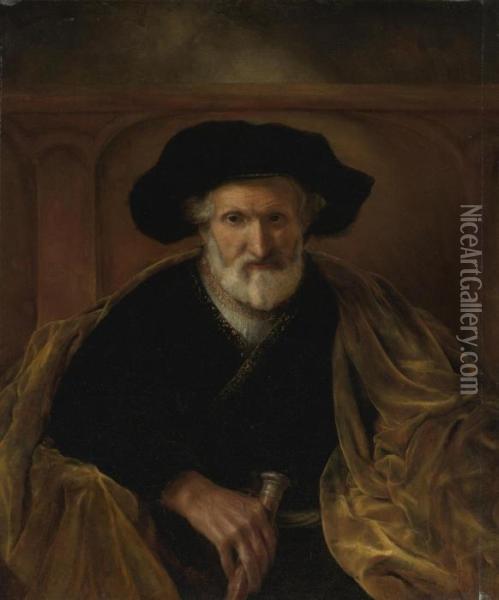 Portrait Of A Bearded Old Man Oil Painting - Sir Godfrey Kneller