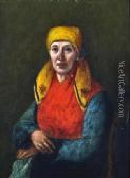 Bildnis Einer Frau Mit Kopftuch Oil Painting - Johann Michael Neder