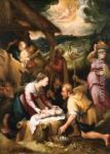 The Adoration Of The Shepherds Oil Painting - Denys Fiammingo Calvaert
